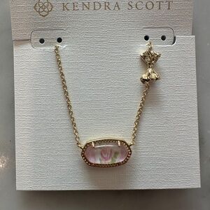 Kendra Scott X LoveShackFancy Gold Elisa Marie Pink Blooming Heirloom Necklace